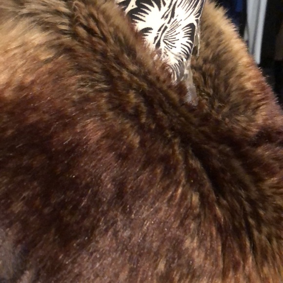 Members Only  size XL brown faux leather & fur zip front moto style pockets - Picture 4 of 15